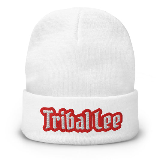 Tribal Lee Embroidered Beanie (Red)